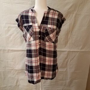🦋 Gap Plaid Sleeveless Oversized Tunic Top NWT
